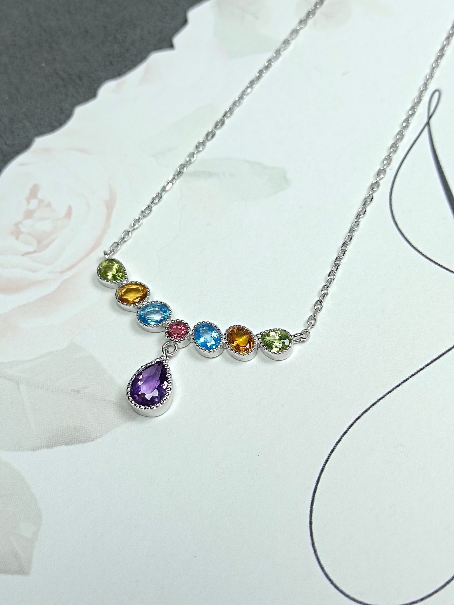 Vibrant Gemstone Necklace - A Symphony of Colors in Jewelry