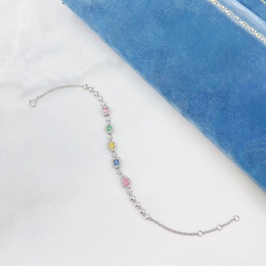 18K Colorful Diamond Candy Bracelet - SL001-B | Premium Jewelry - Colored Diamond Bracelet