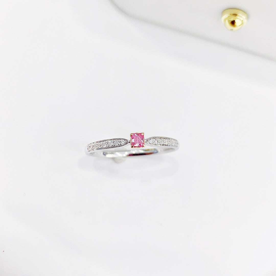 18k Cushion-Cut Diamond Ring Collection - Luxury Jewelry - Pink Diamond Ring