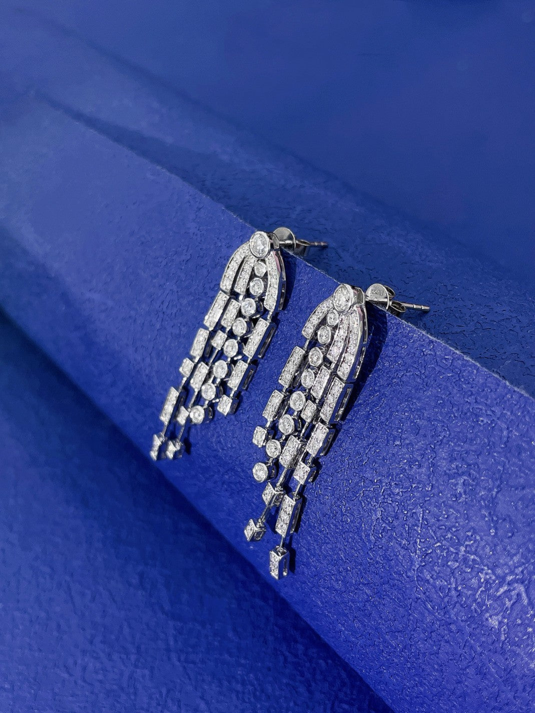 18K Diamond Bubble Tassel Earrings - Luxurious Jewelry Piece Jeweler.Jewelry