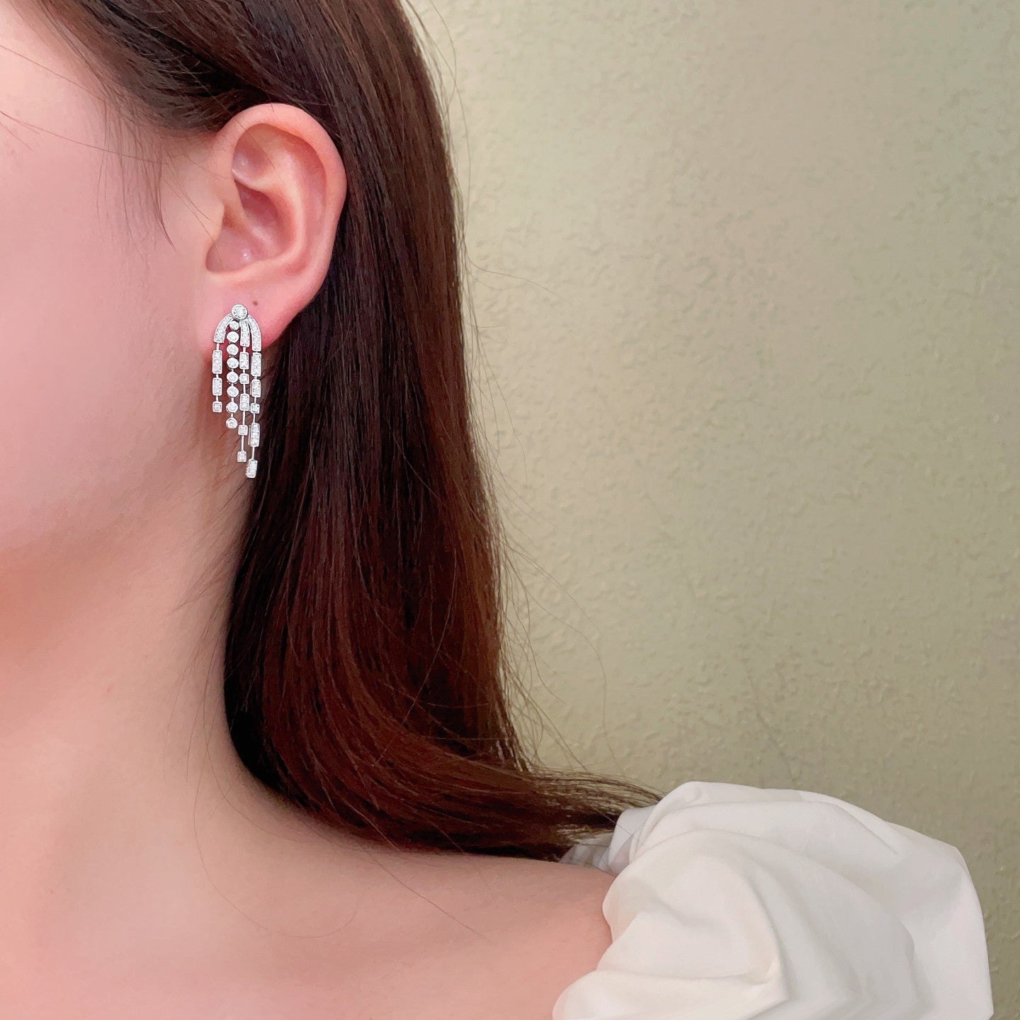 18K Diamond Bubble Tassel Earrings - Luxurious Jewelry Piece Jeweler.Jewelry