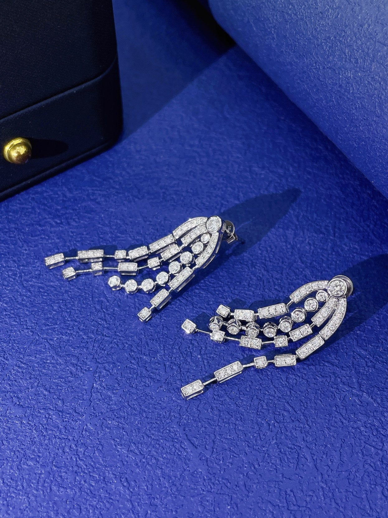 18K Diamond Bubble Tassel Earrings - Luxurious Jewelry Piece Jeweler.Jewelry