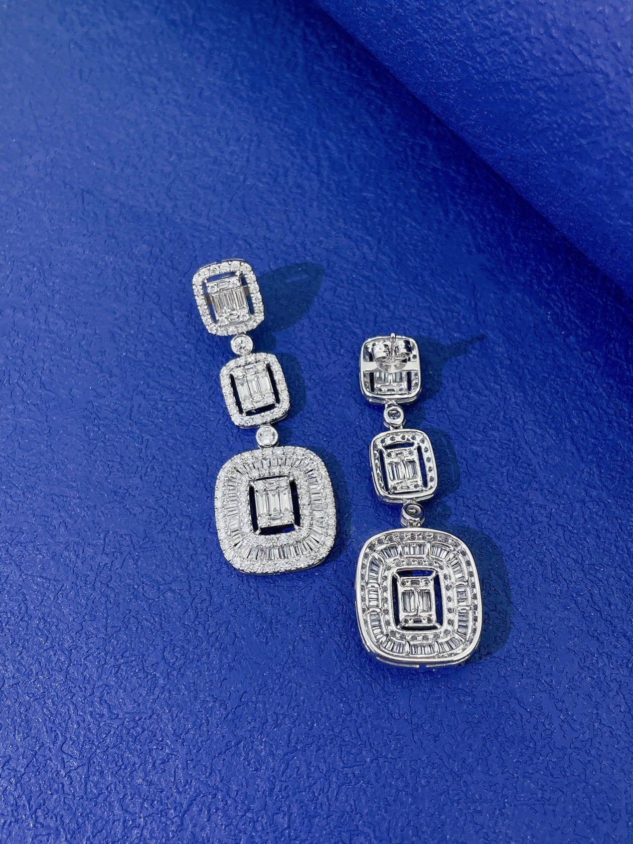 18K Diamond Cubic Sugarloaf Earrings - Luxury Jewelry Jeweler.Jewelry