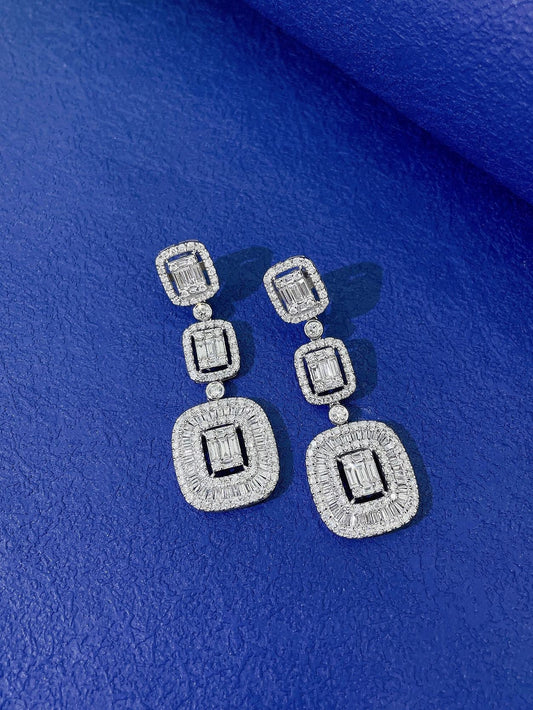 18K Diamond Cubic Sugarloaf Earrings - Luxury Jewelry Jeweler.Jewelry