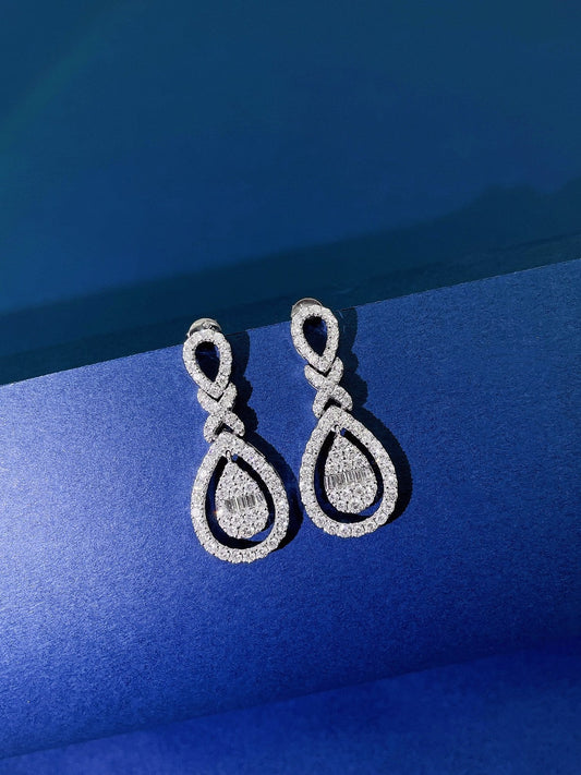 18k Diamond Dewdrop Earrings – Elegant Jewelry Piece Jeweler.Jewelry