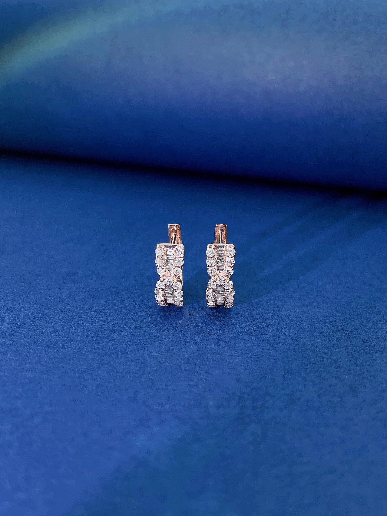 18K Diamond Double U Round Ladder Earrings - Elegant Jewelry Piece Jeweler.Jewelry