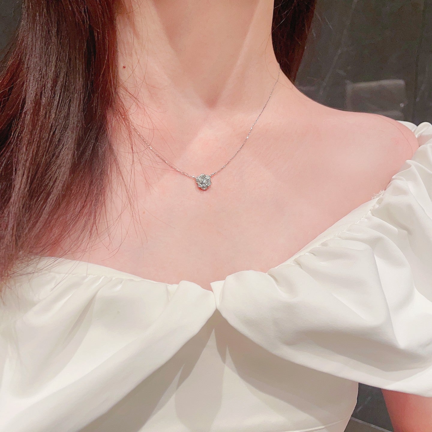 18K Diamond-Embellished伯爵花项链 - Elegant Jewelry Piece - White Diamond Necklace