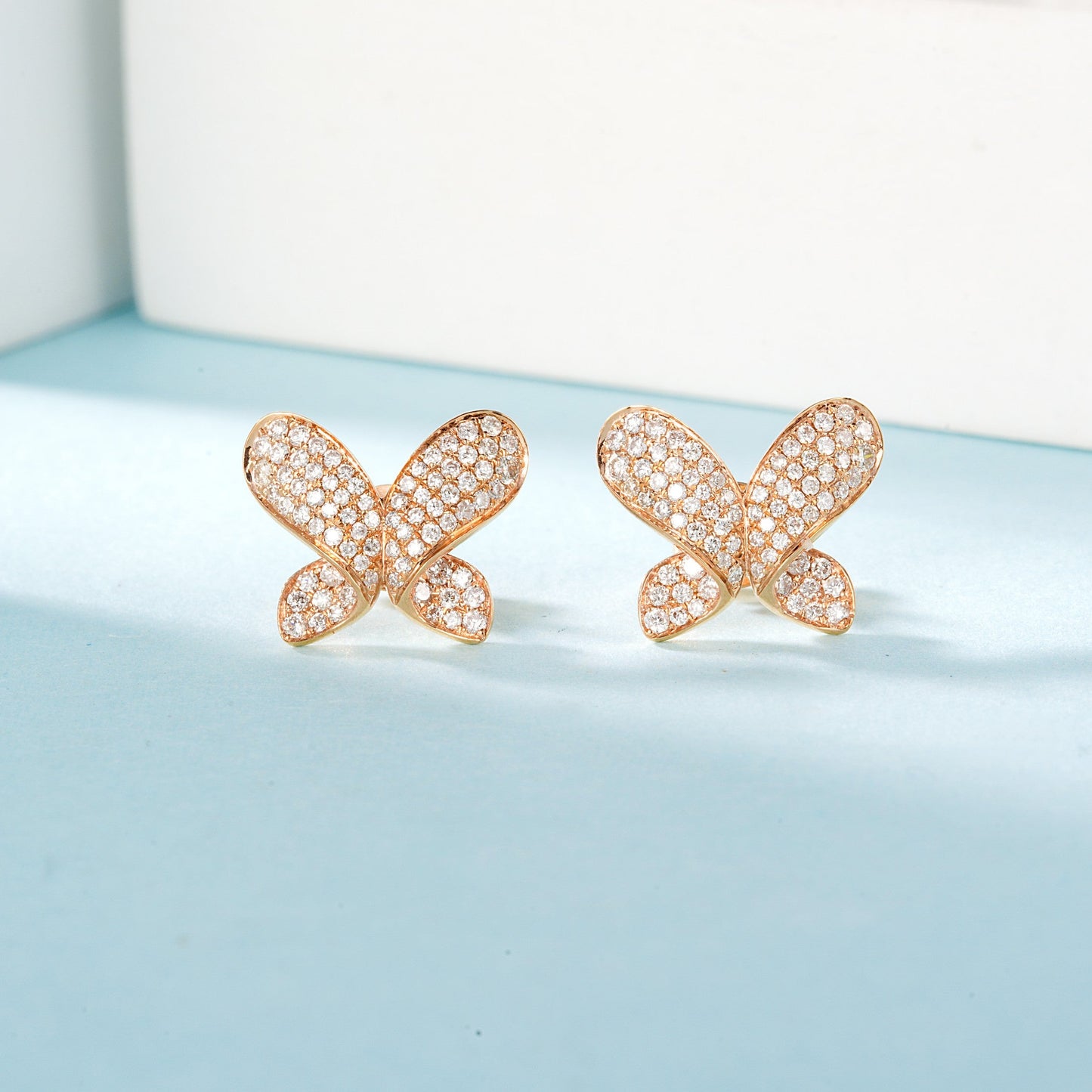 18K Diamond-Encrusted Butterfly Earrings - Jeweler.Jewelry