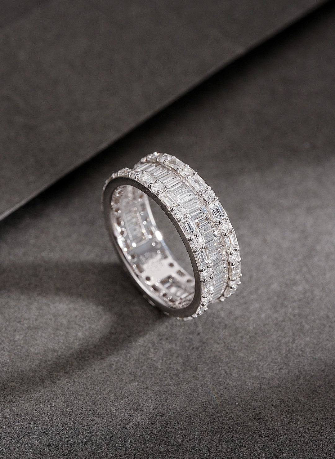 18K Diamond Full Eternity Ring - Luxurious Jewelry Piece - White Diamond Ring