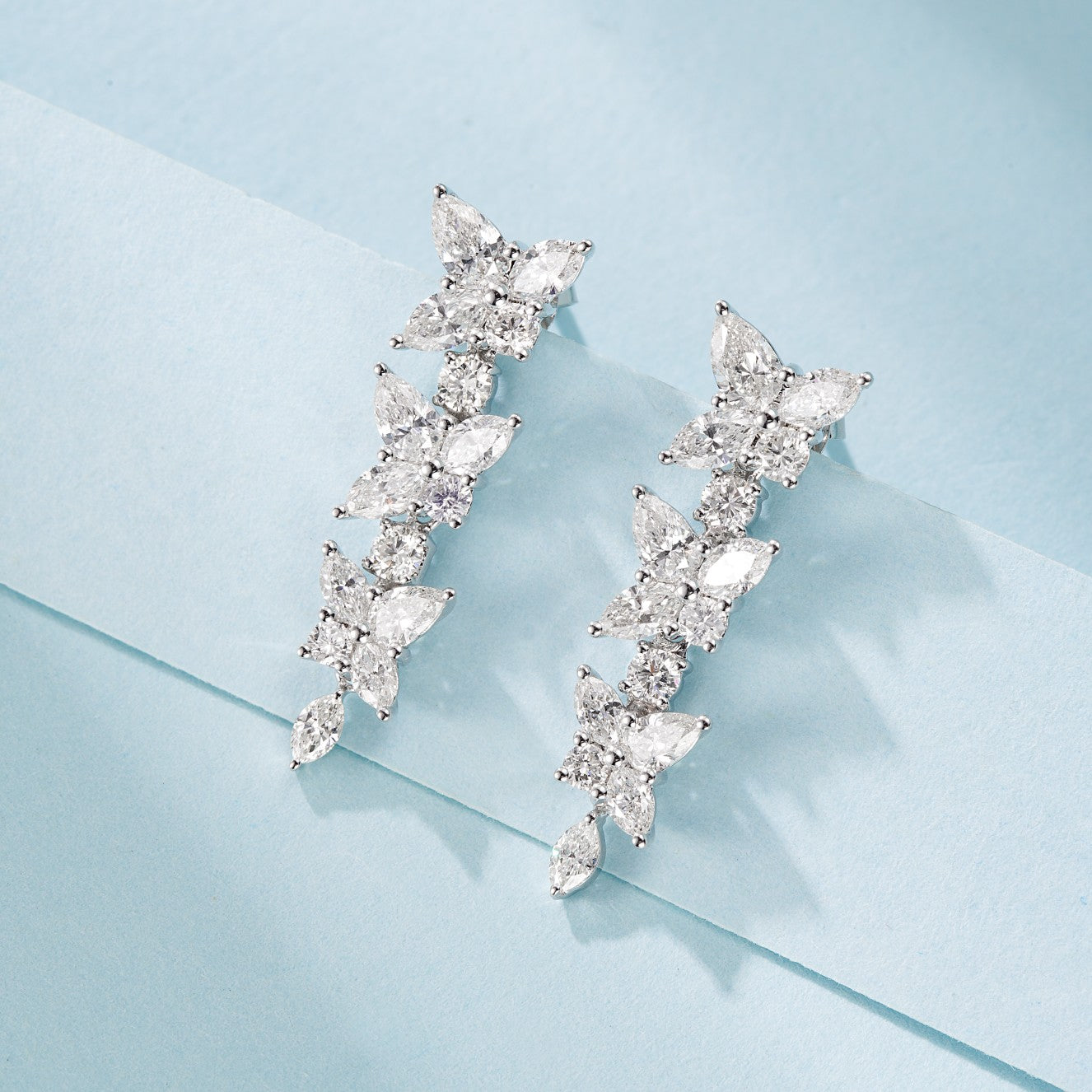 18K Diamond Irregular Marquise Earrings - Luxurious Jewelry Piece Jeweler.Jewelry