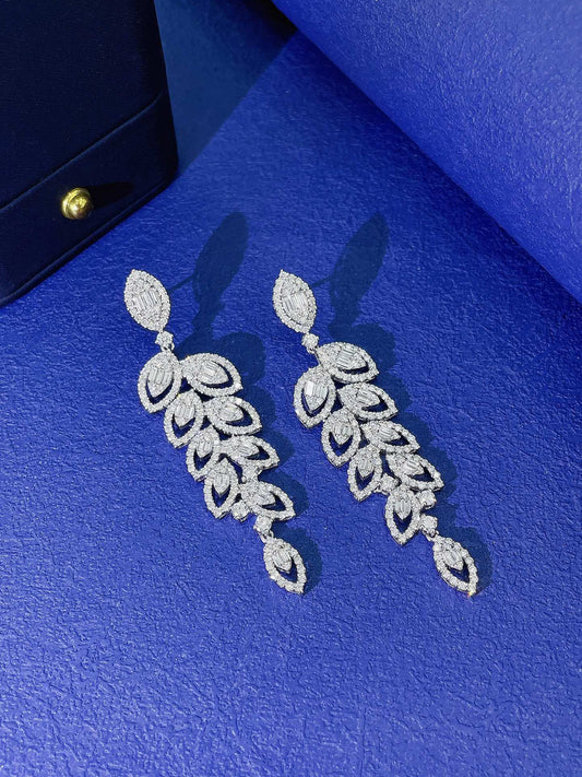 18K Diamond Leaf Earrings - Exquisite Jewelry Piece Jeweler.Jewelry