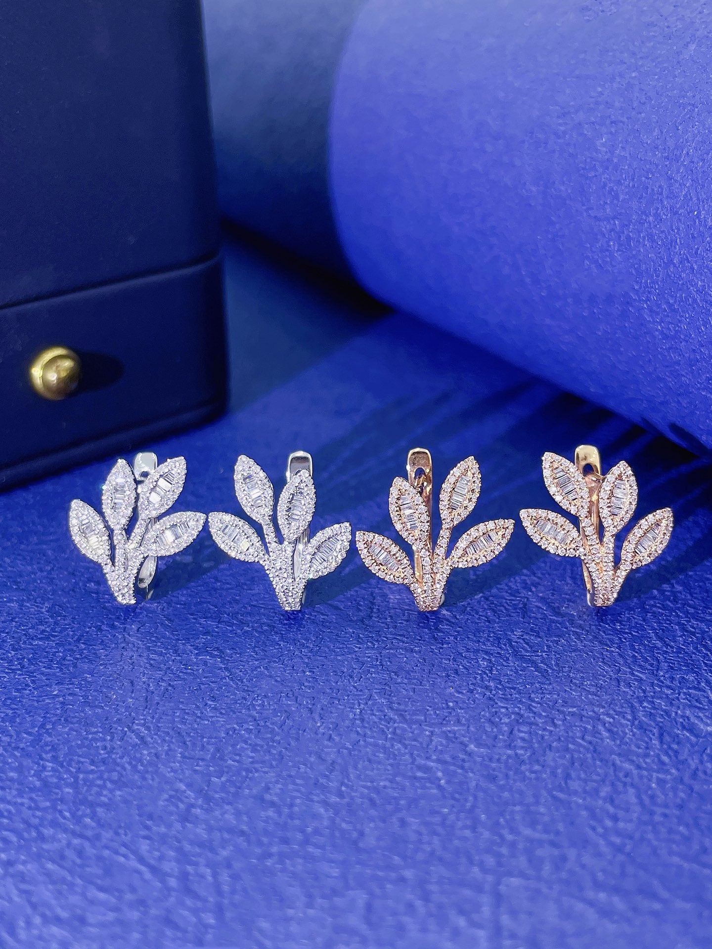 18K Diamond Leaf Earrings - Luxurious Jewelry Piece Jeweler.Jewelry