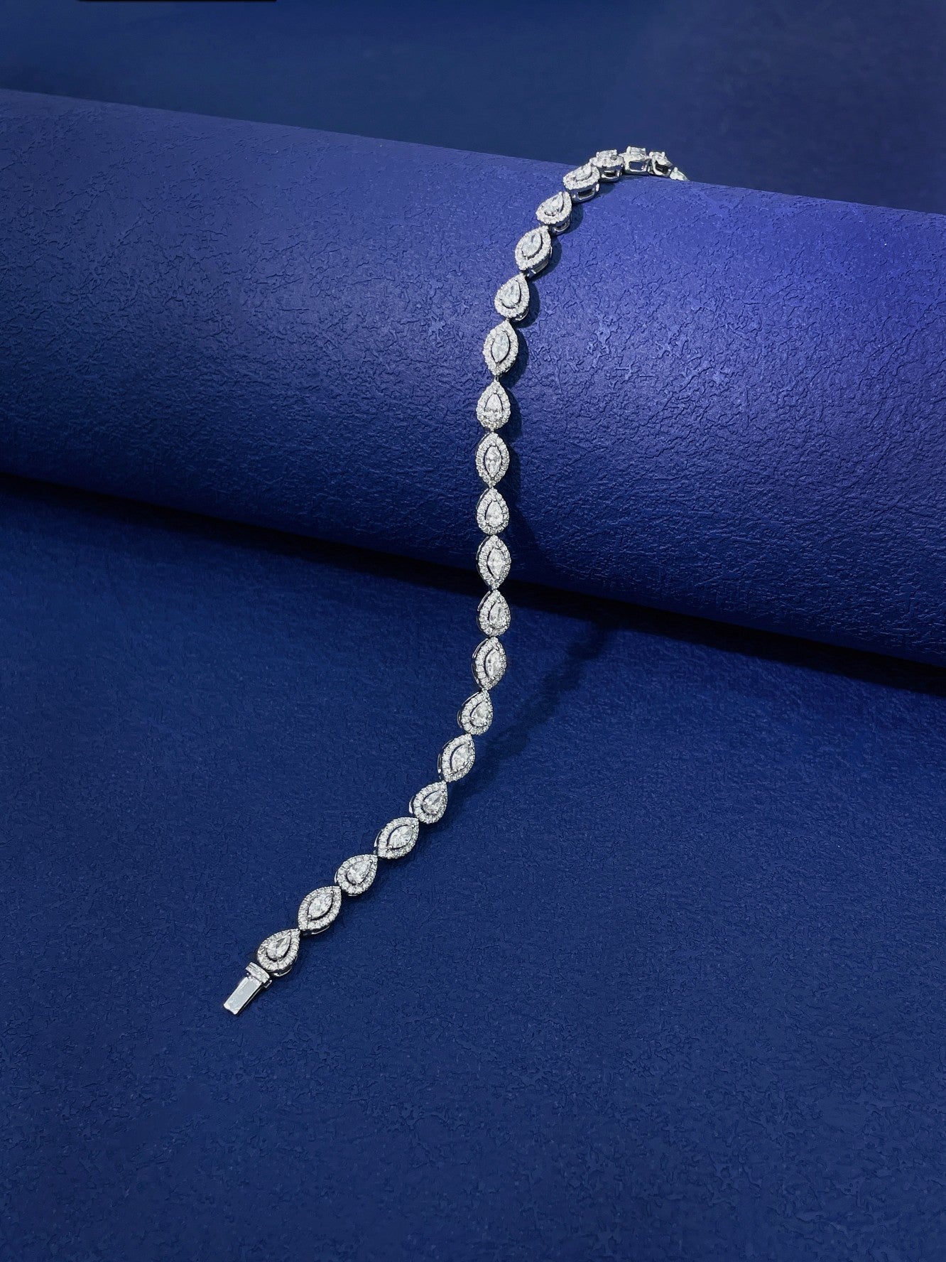 18K Diamond Marquise & Drop Shape Bracelet - SL045 - White Diamond Bracelet