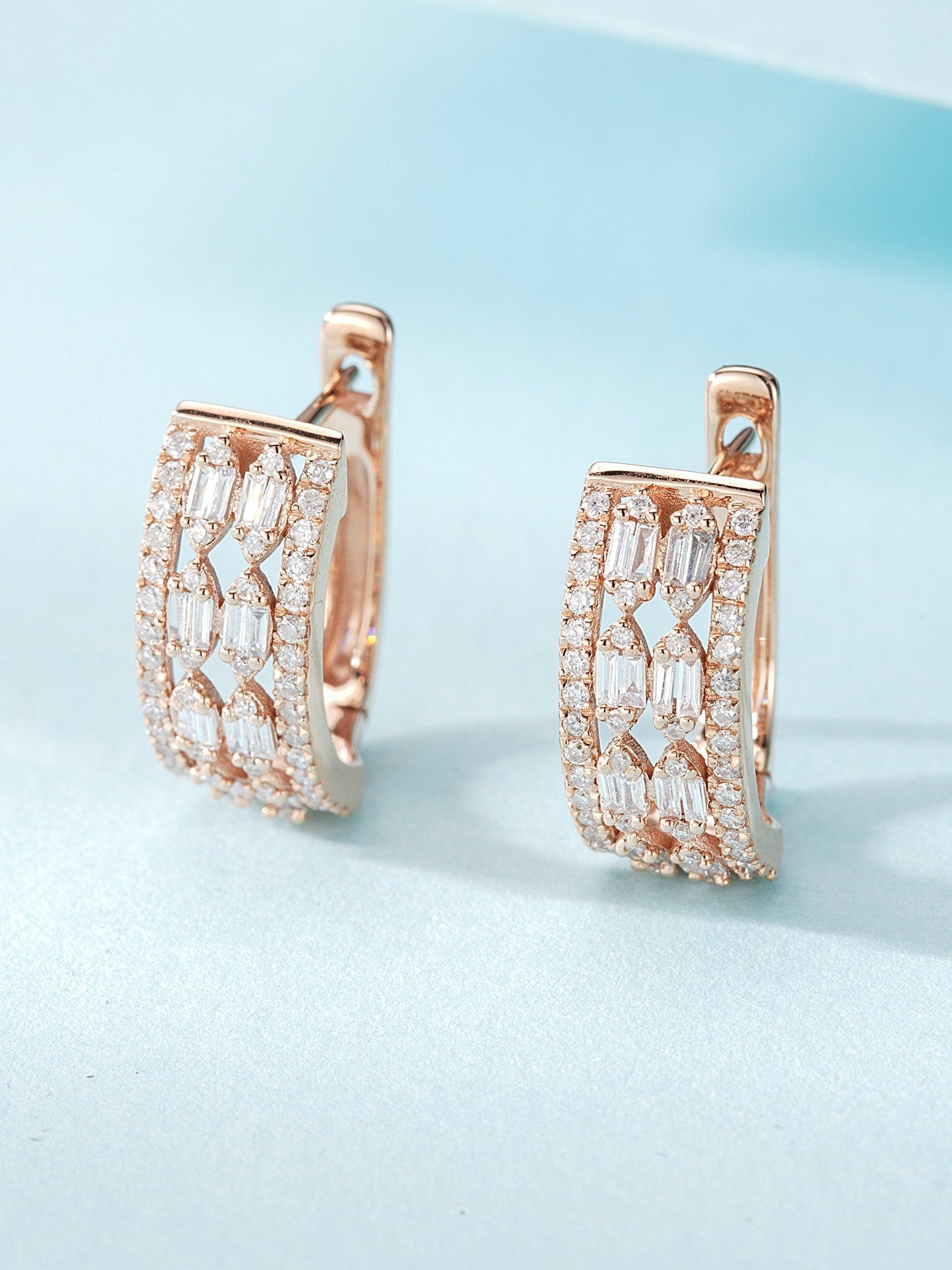 18K Diamond Marquise Earrings with Secure Clip-On Back | Luxurious Jewelry Jeweler.Jewelry