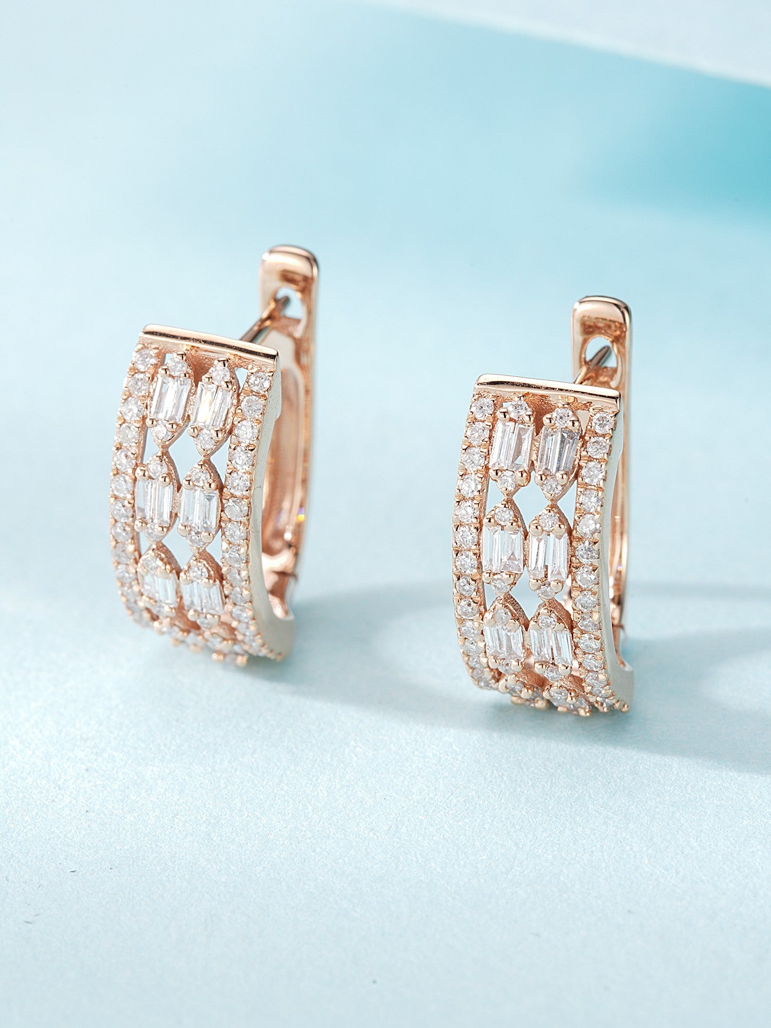 18K Diamond Marquise Earrings with Secure Clip-On Back | Luxurious Jewelry Jeweler.Jewelry