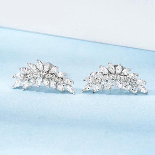 18K Diamond Marquise Leaf Earrings - Jeweler.Jewelry