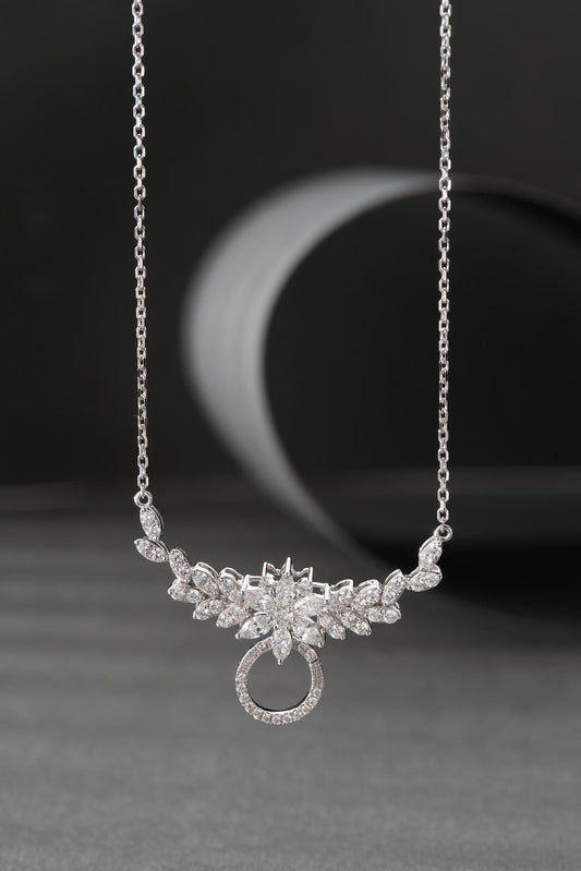 18K Diamond Marquise Shape Universal Chain Jewelry - White Diamond Chain