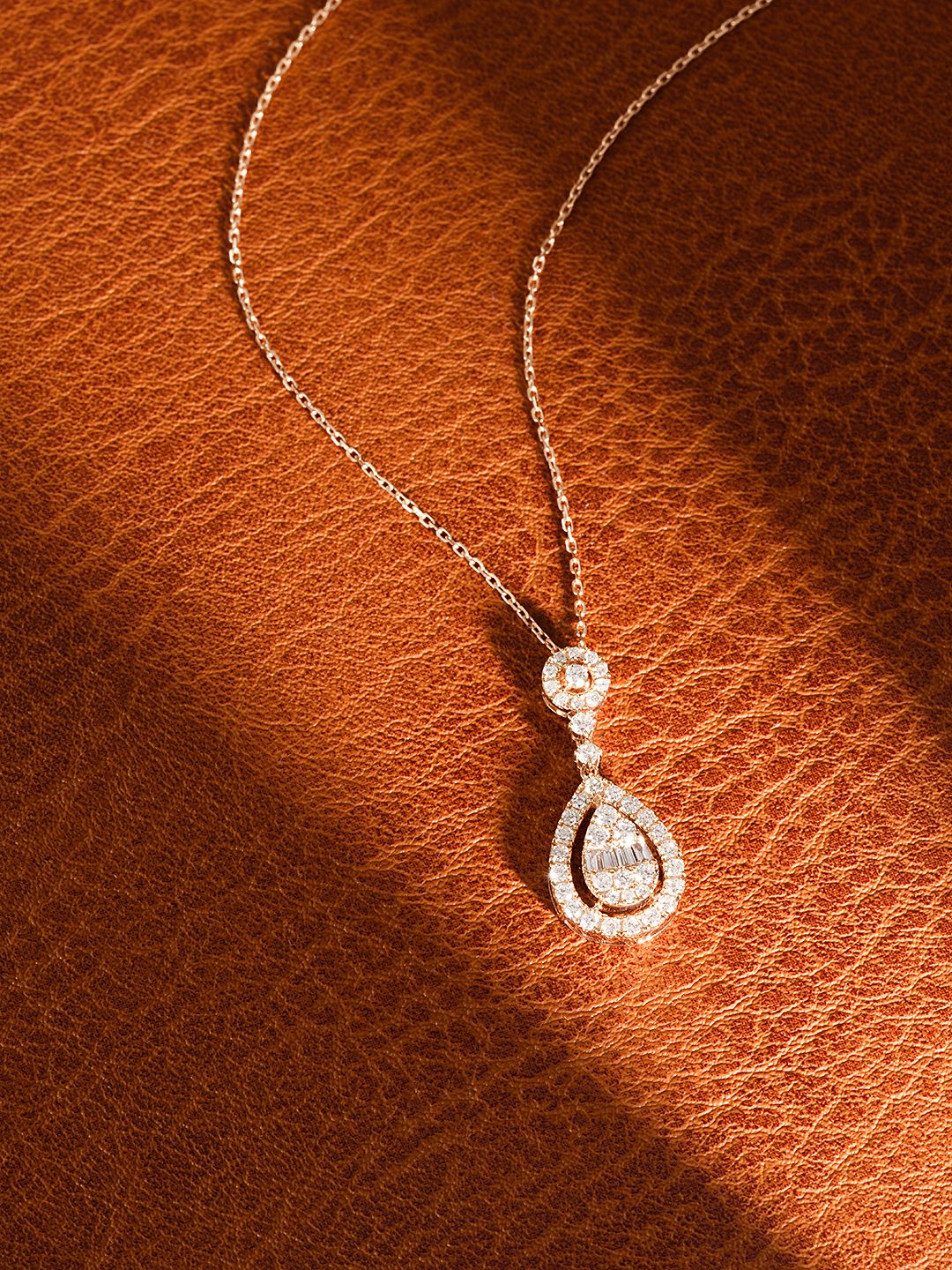 18K Diamond Openwork Waterdrop Necklace - Luxury Jewelry - White Diamond Necklace