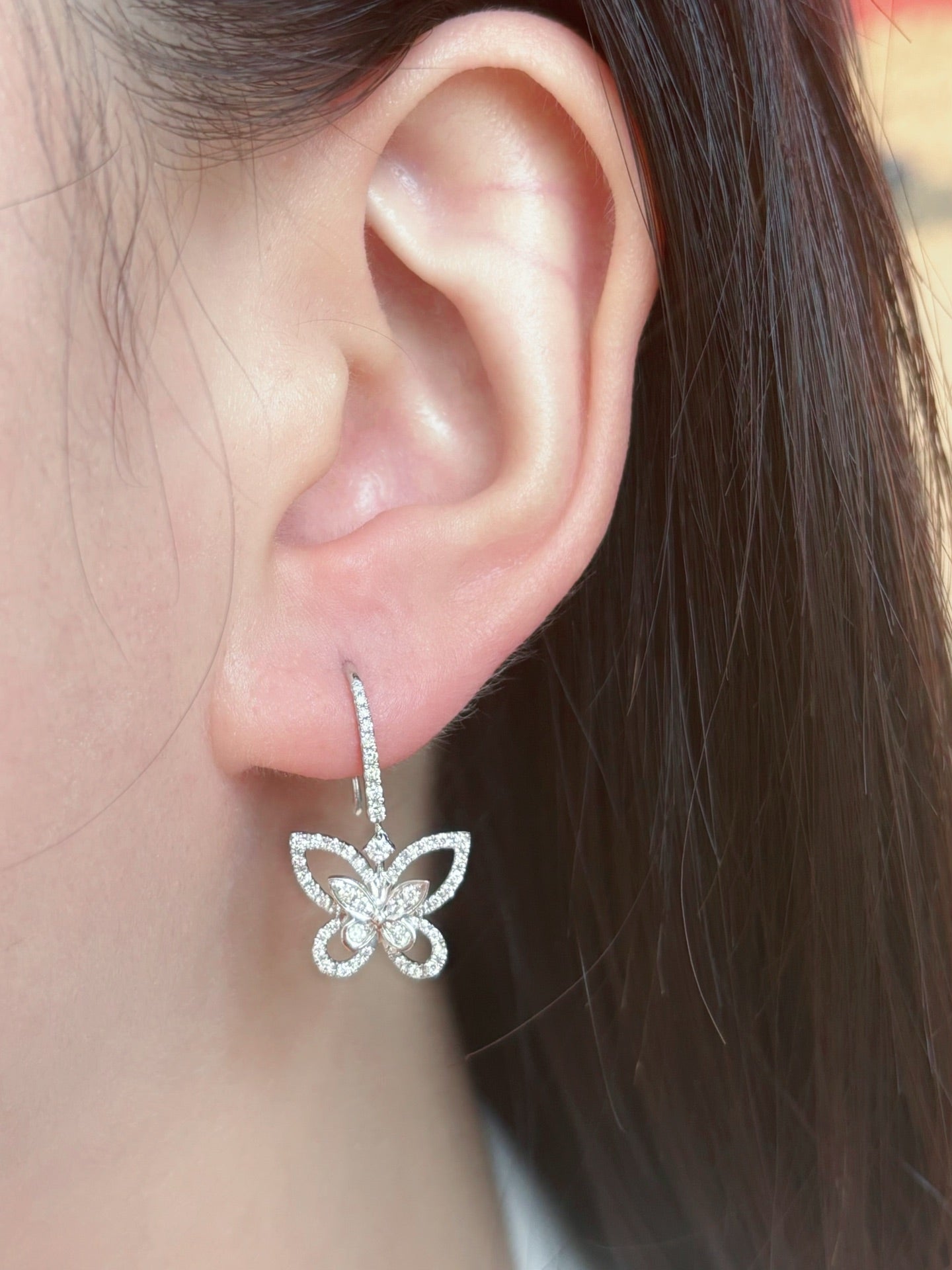 18K Diamond Phantom Butterfly Earrings - Luxury Jewelry Jeweler.Jewelry