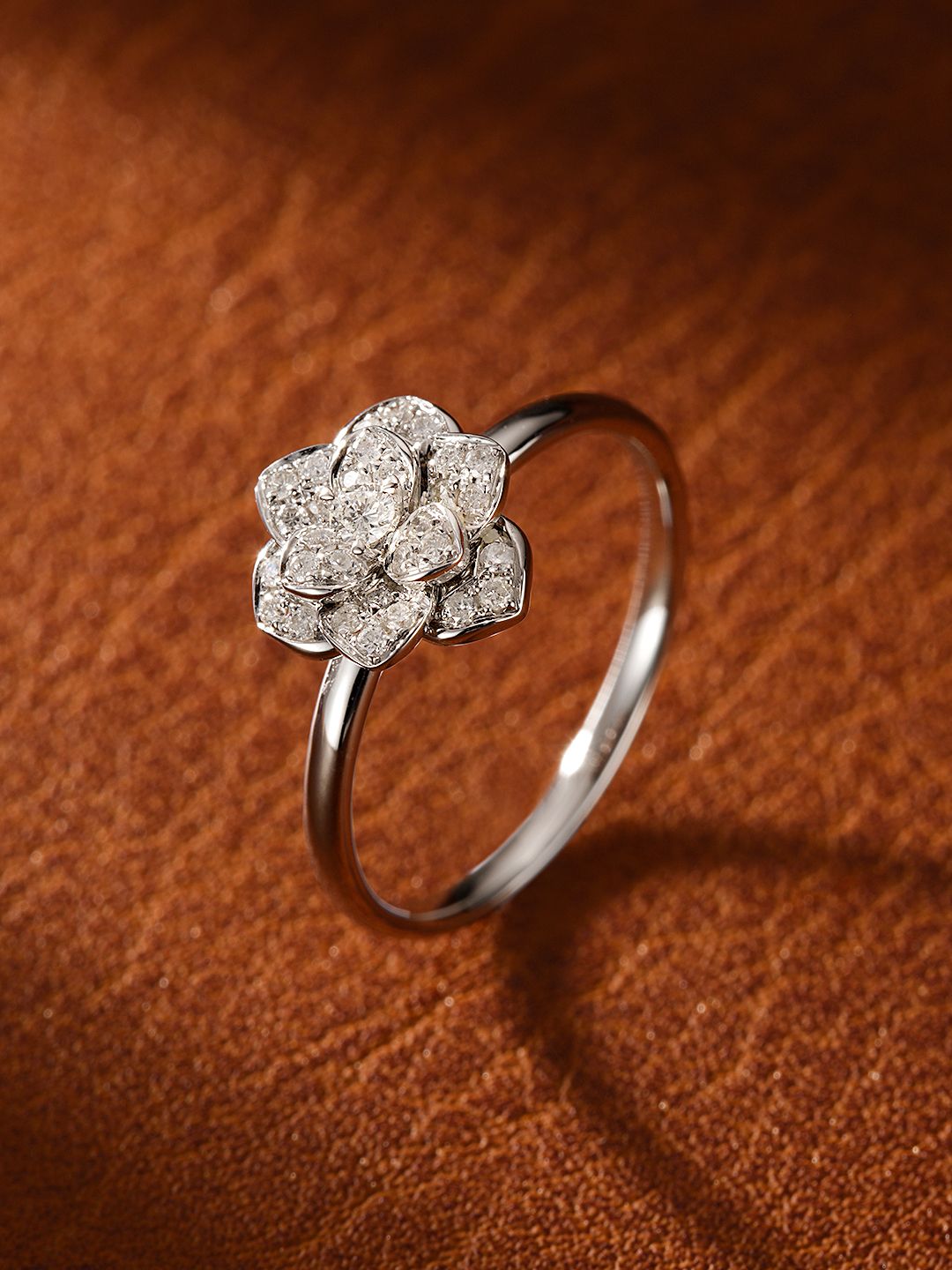 18K Diamond Piaget Flower Ring - Luxury Jewelry Collection - White Diamond Ring