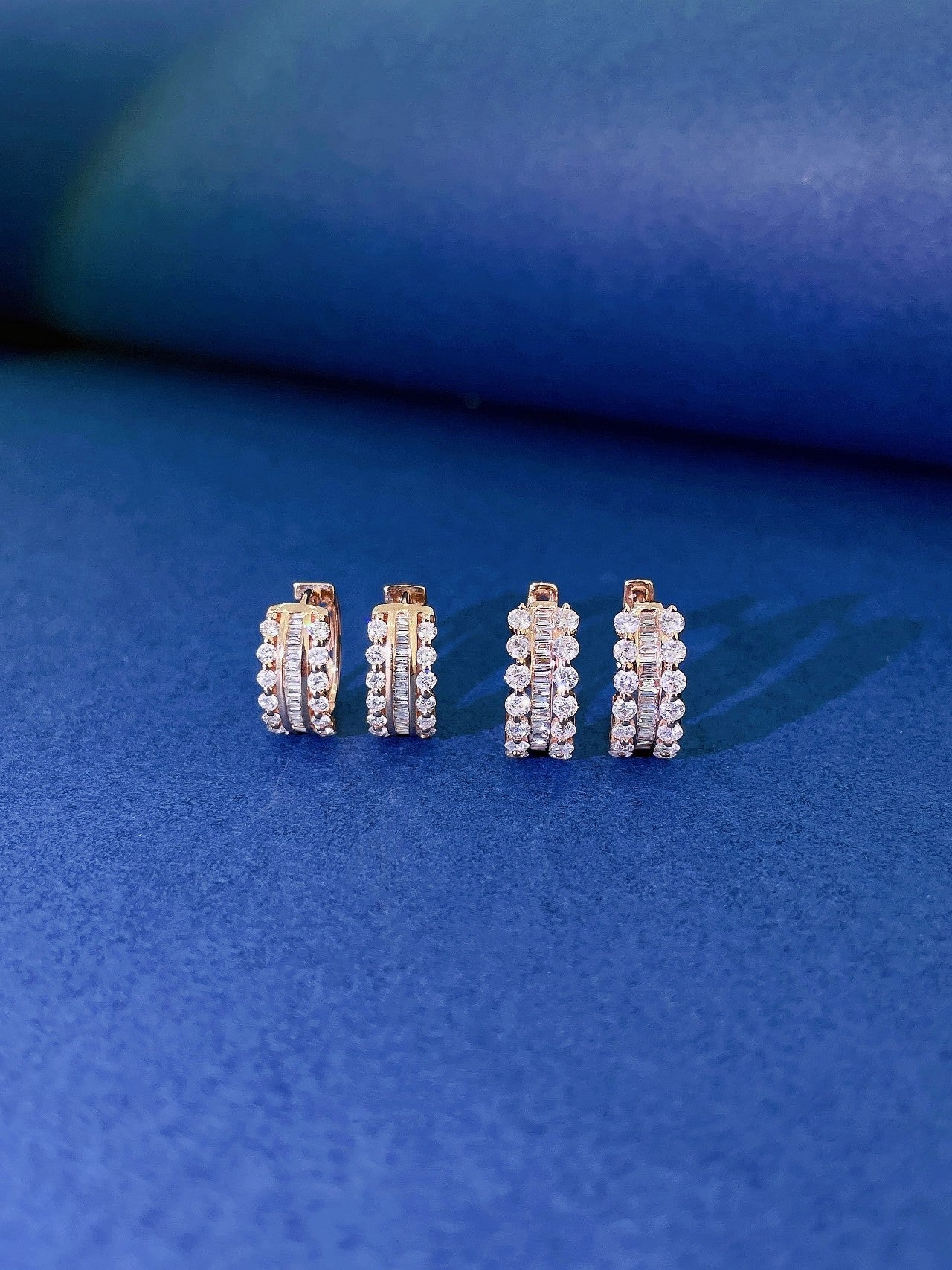 18K Diamond Round Ladder Earrings - Luxurious Jewelry Choice Jeweler.Jewelry