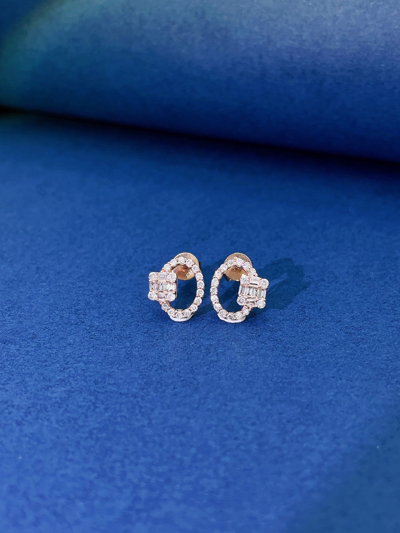 18K Diamond Square Candy Circle Earrings - Jeweler.Jewelry