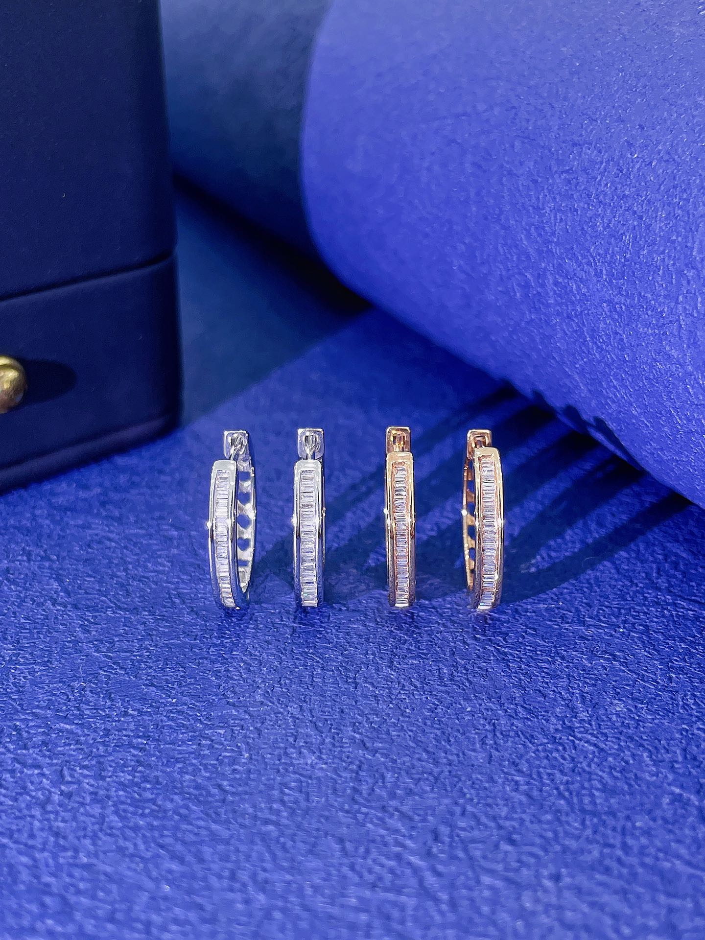 18K Diamond Square Circle Earrings - Unique Jewelry Piece Jeweler.Jewelry