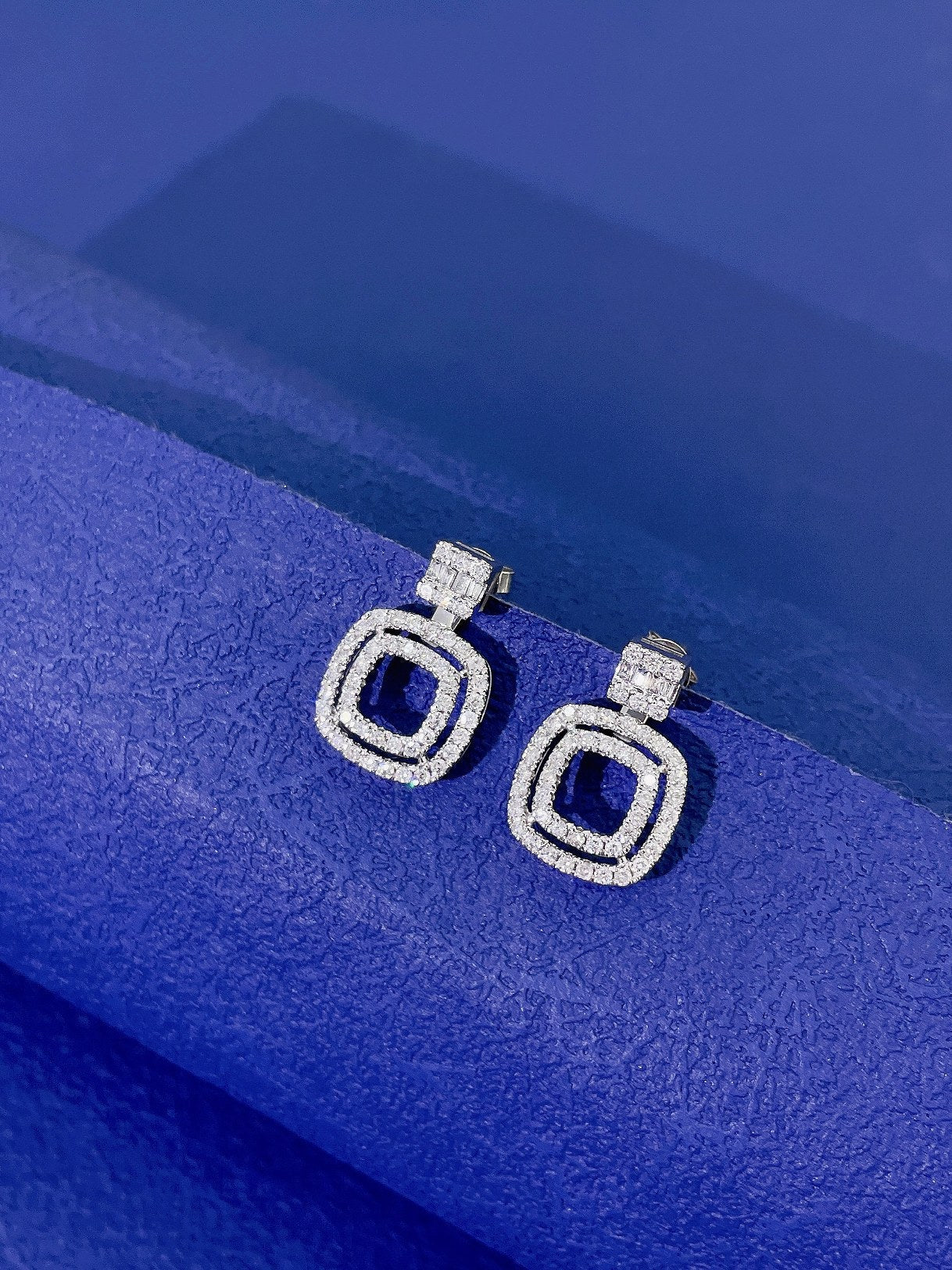 18K Diamond Square Sugar Triple-Wear Earrings - Jeweler.Jewelry