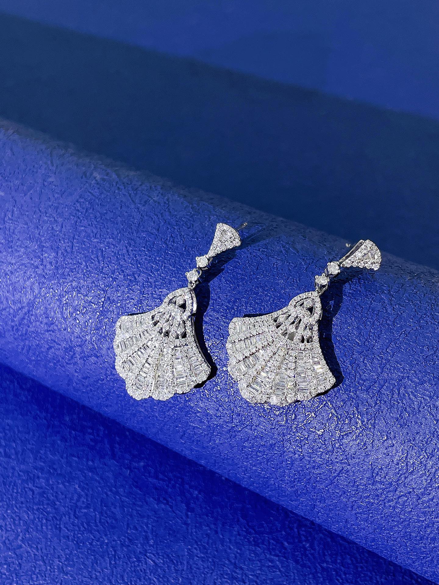 18K Diamond Step-Cut Dress Earrings - Exquisite Jewelry Jeweler.Jewelry