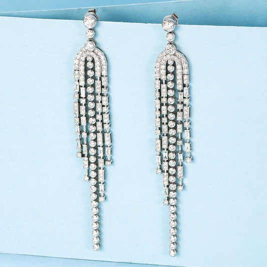 18K Diamond Tassel Earrings - Luxurious Jewelry Piece Jeweler.Jewelry