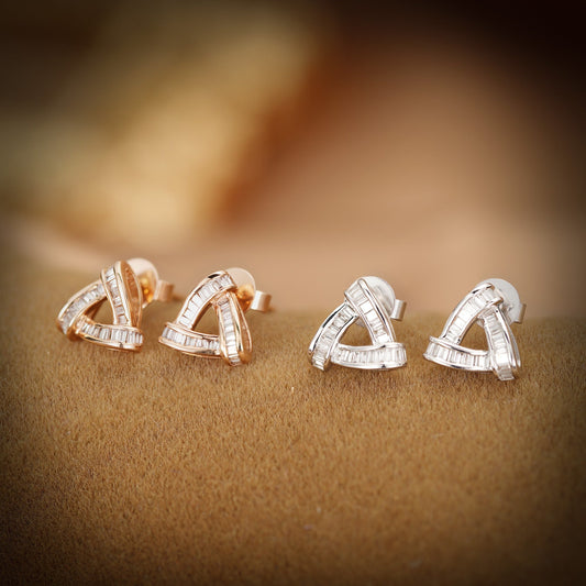 18K Diamond Triangle Earrings | Luxury Jewelry - Jeweler.Jewelry