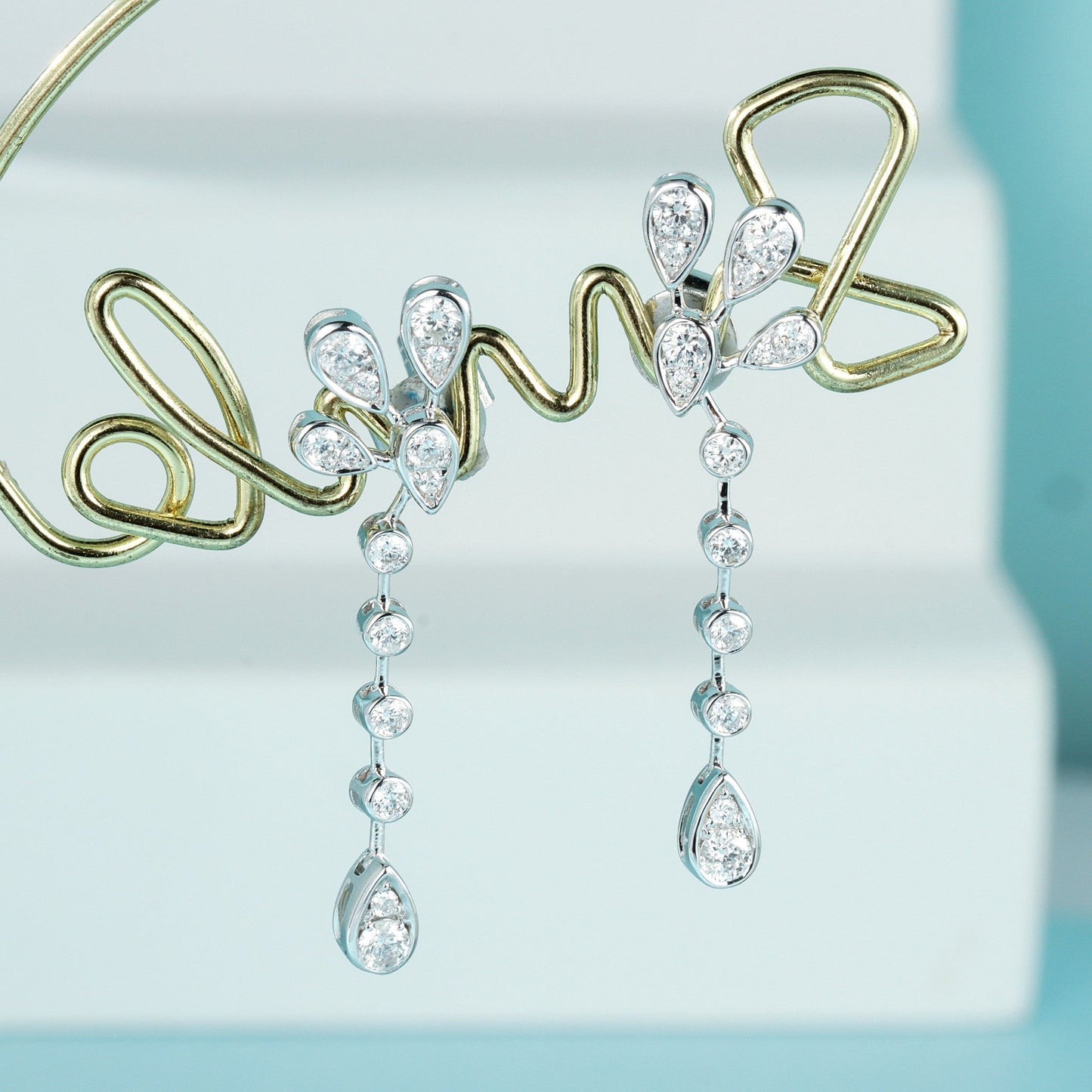 18K Diamond Waterdrop Peacock Bubble Earrings - Luxurious Jewelry Jeweler.Jewelry