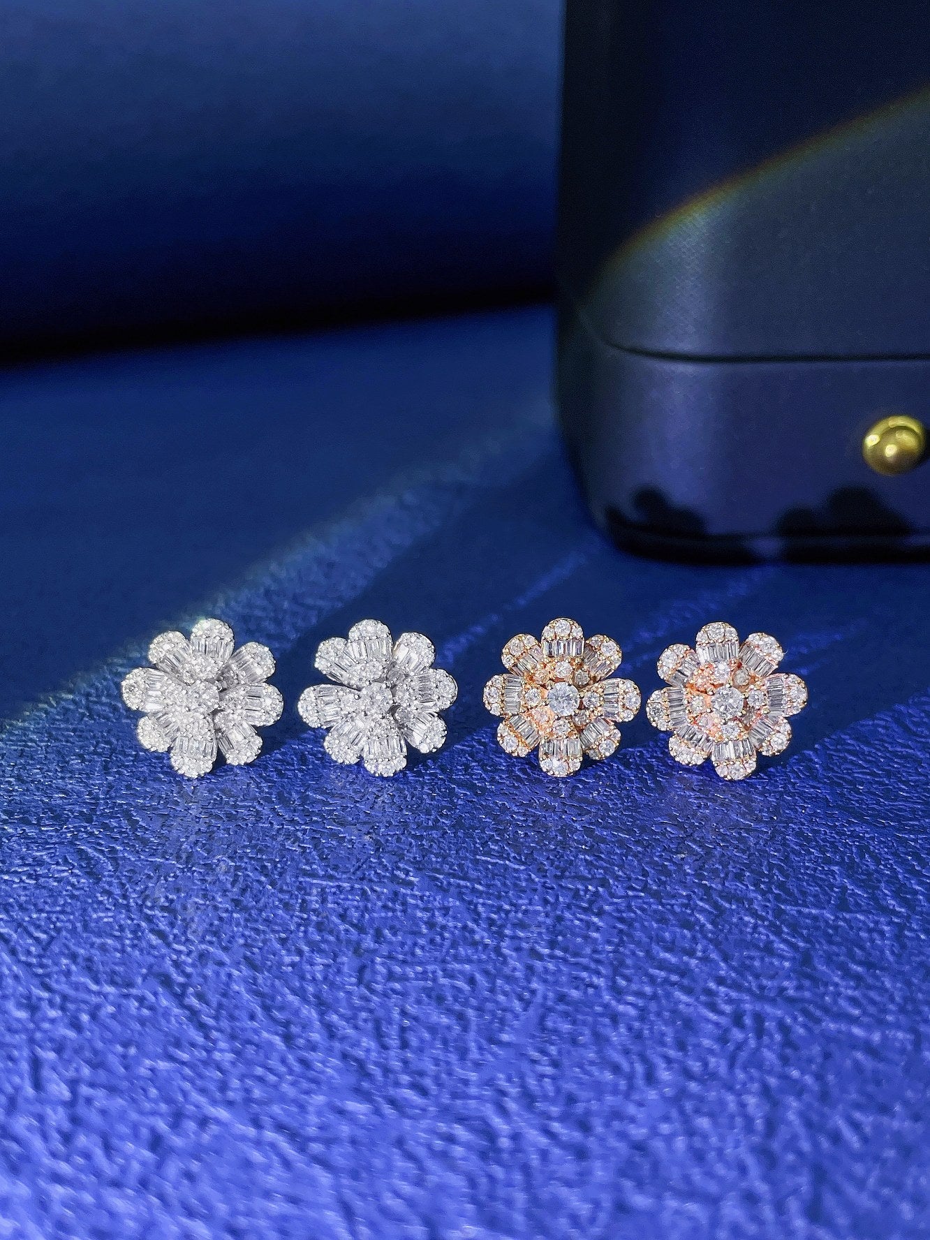 18K Eight-Leaf Diamond Earrings | Luxury Jewelry - Jeweler.Jewelry