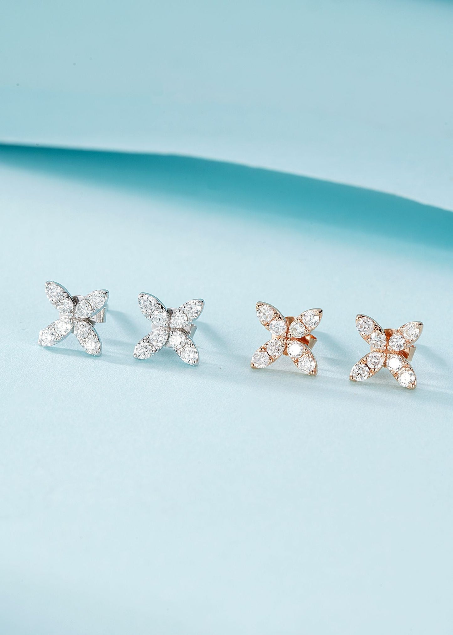 18K Four-Leaf Clover Diamond Earrings - Jeweler.Jewelry