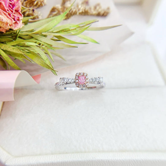 18K Gold Pink Diamond Cushion-Cut Butterfly Ring | Premium Jewelry - Pink Diamond Ring