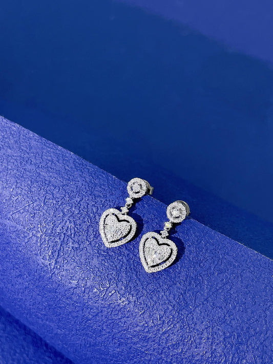 18K Heart-Shaped Diamond Earrings - Luxurious Jewelry Piece Jeweler.Jewelry