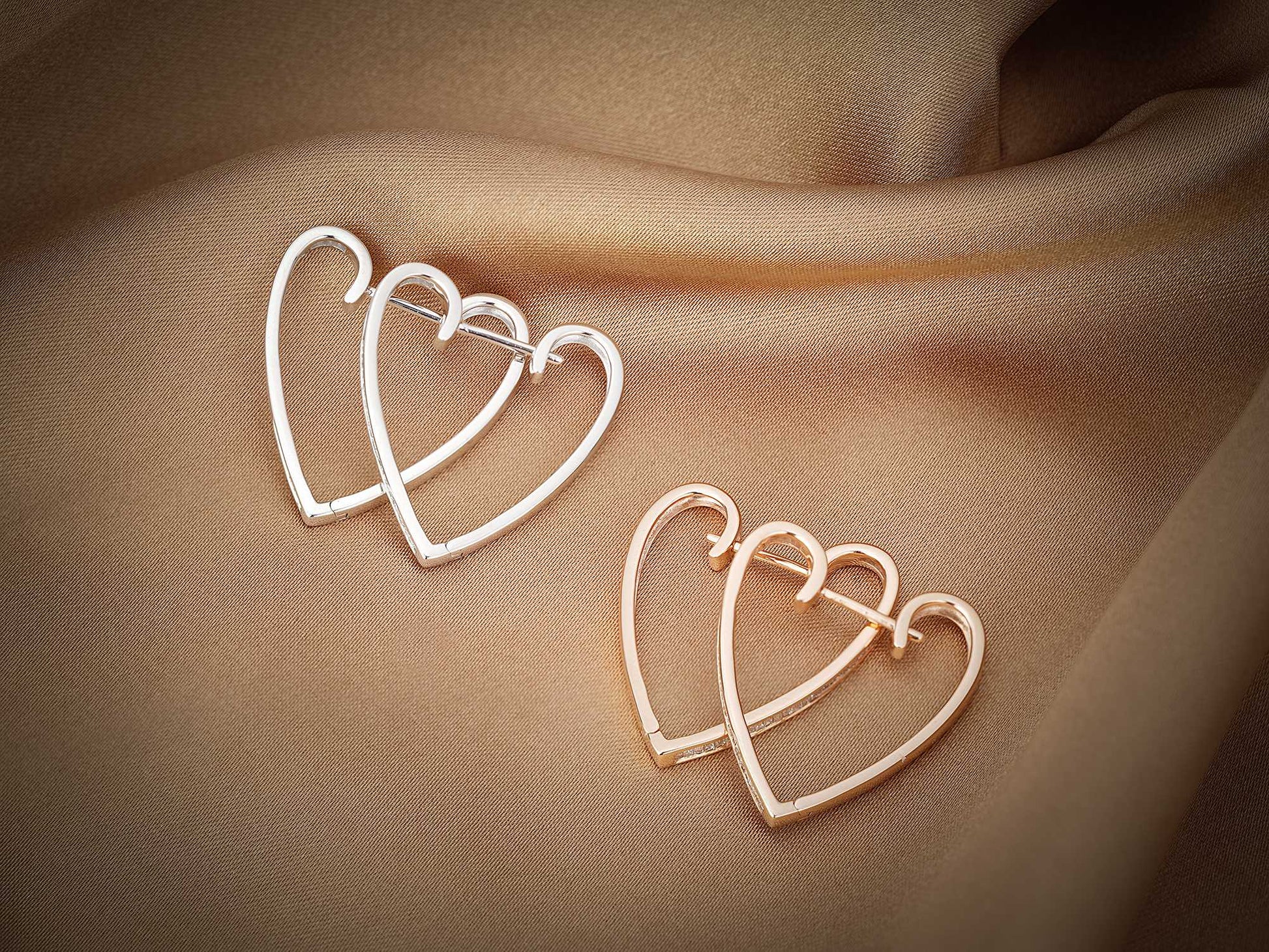 18K Heart-Shaped Hollow Ear Clips Jewelry Jeweler.Jewelry