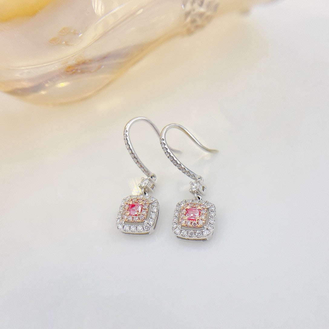 18K Pink Diamond Cushion-Cut Ear Clips – ED017-F - Jeweler.Jewelry