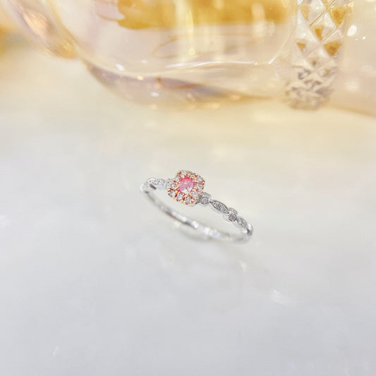 18K Pink Diamond Cushion-Cut Minimalist Ring - Exquisite Jewelry - Pink Diamond Ring