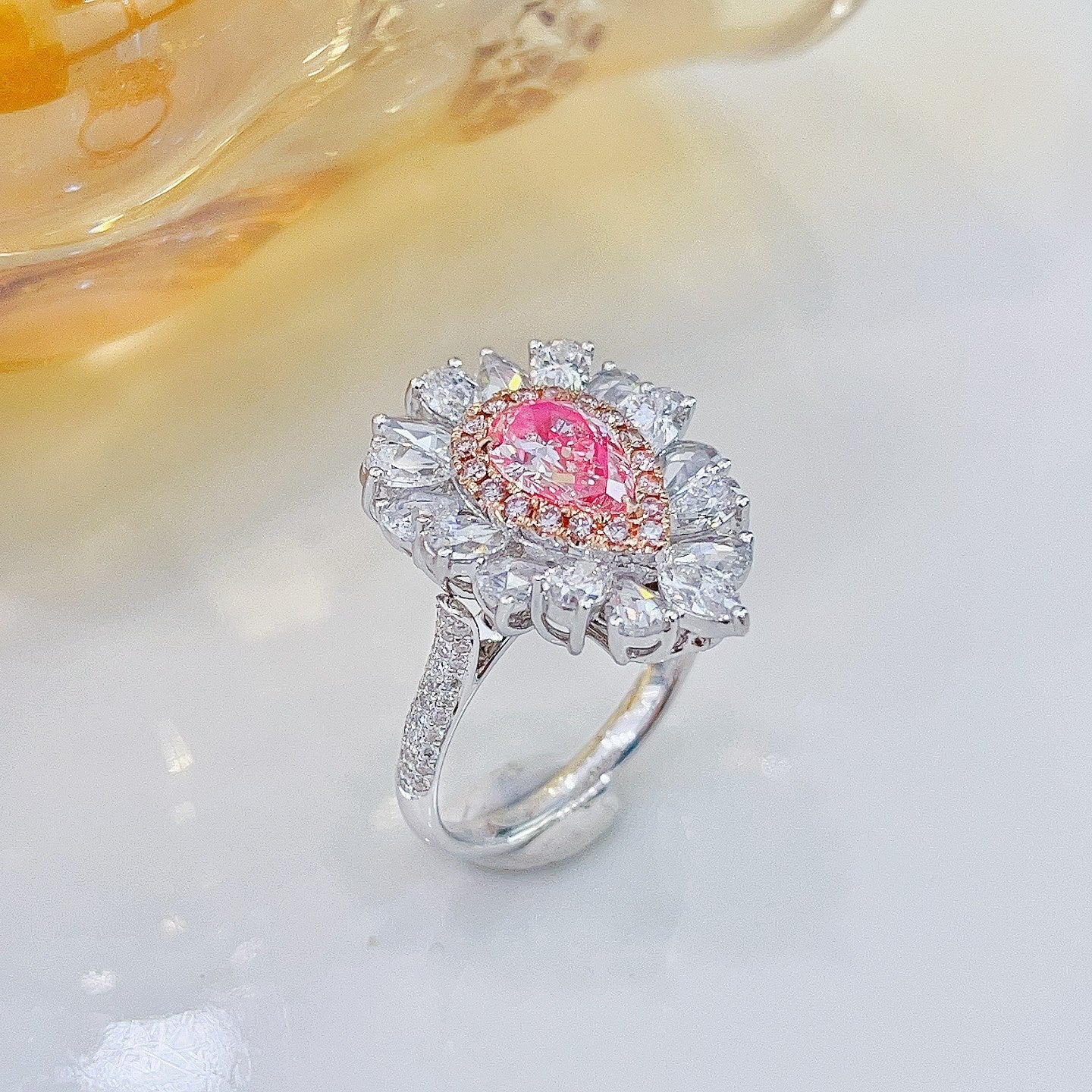 18K Pink Diamond GIA Drop Pendant with Dual-Wear Design | Premium Jewelry - GIA Pink Diamond Ring