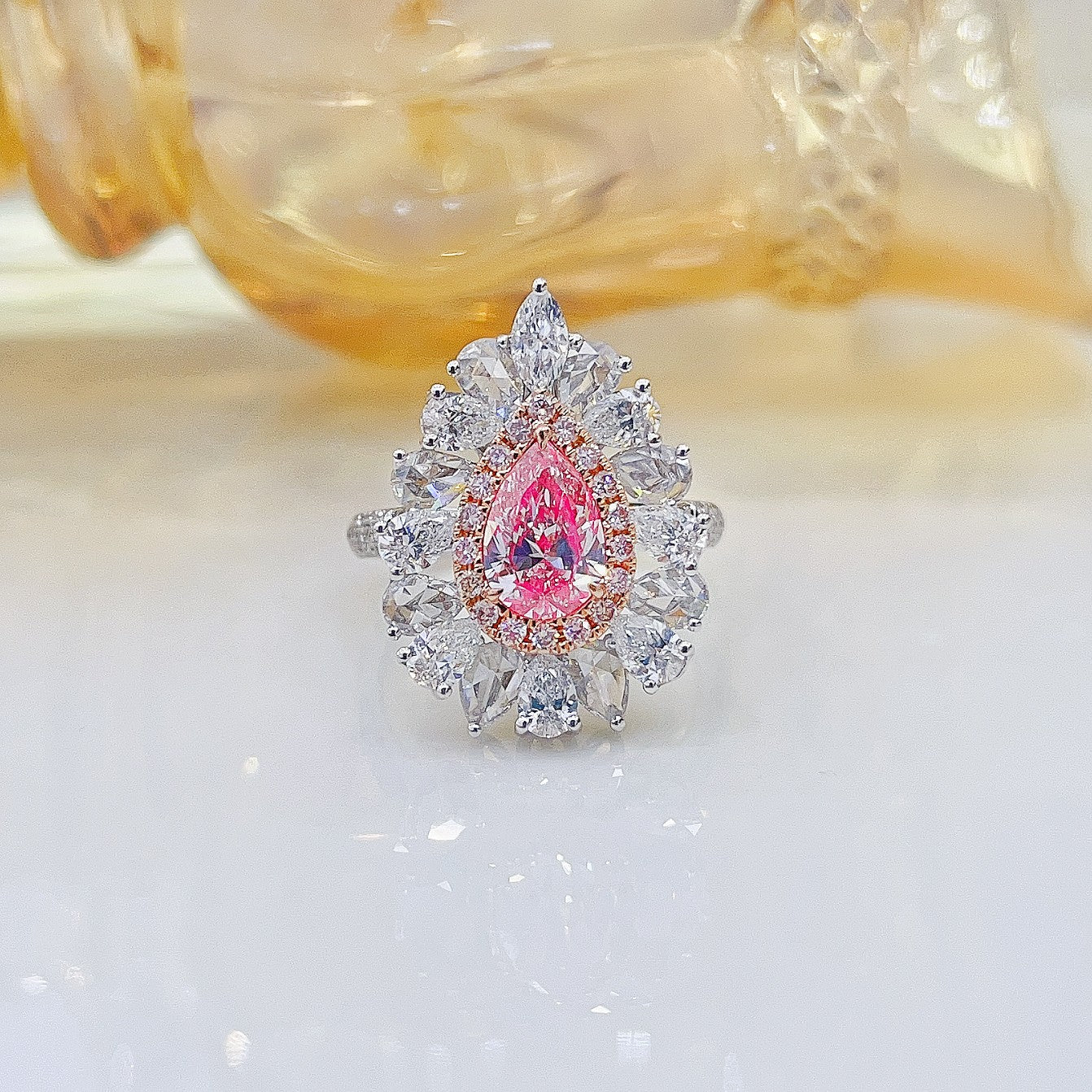 18K Pink Diamond GIA Drop Pendant with Dual-Wear Design | Premium Jewelry - GIA Pink Diamond Ring