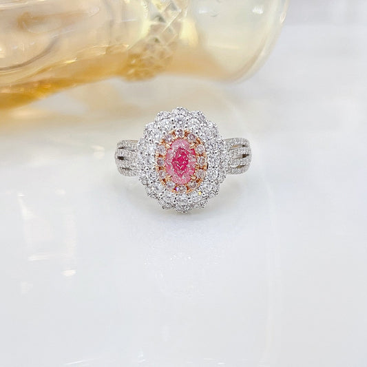 18K Pink Diamond GIA Elliptical Double-Wrap Two-Way Wear Jewelry - GIA Pink Diamond Ring