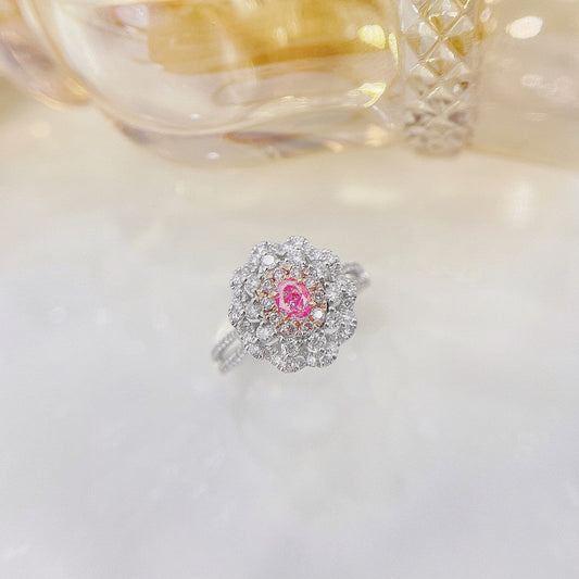 18K Pink Diamond Oval Sunflower Transformable Ring | Jewelry Delight - Pink Diamond Ring