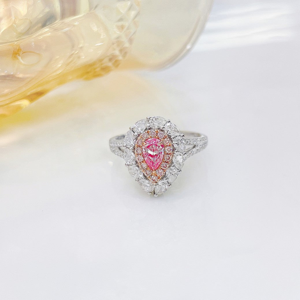 18K Pink Diamond Pendant with Detachable Design - Premium Jewelry - Pink Diamond Ring