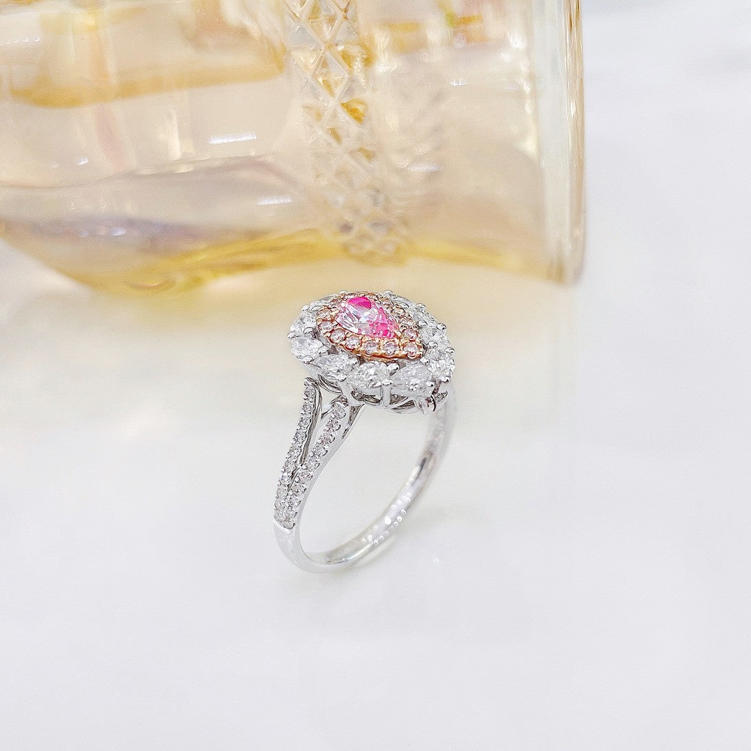 18K Pink Diamond Pendant with Detachable Design - Premium Jewelry - Pink Diamond Ring