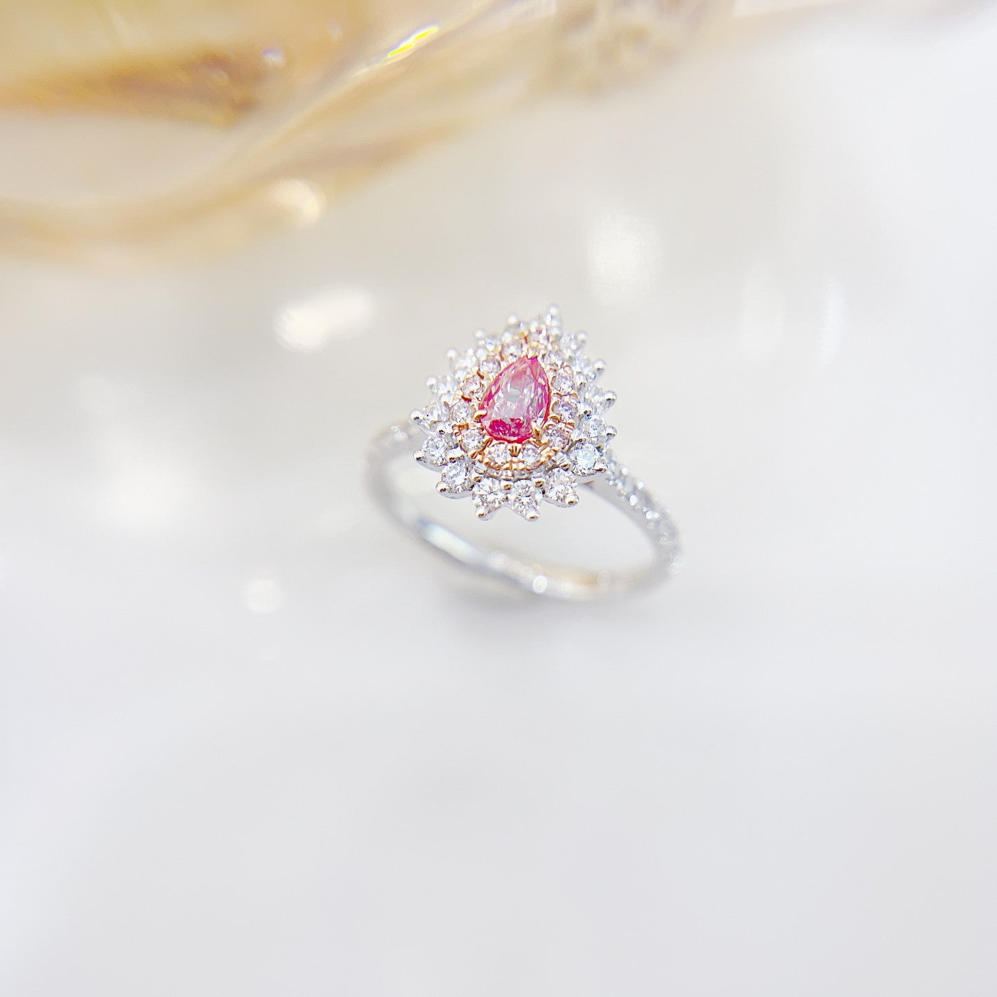 18K Pink Diamond Pendant with Detachable Design - Premium Jewelry - Pink Diamond Ring