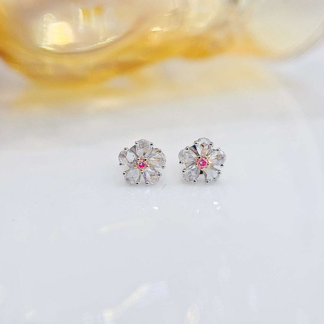 18K Pink Diamond Rose Flower Jewelry Set – A Romantic Choice - Pink Diamond Set System