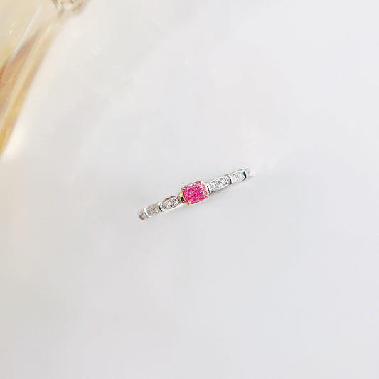 18K Pink Diamond Solitaire Cushion-Cut Minimalist Ring | Premium Jewelry - Pink Diamond Ring