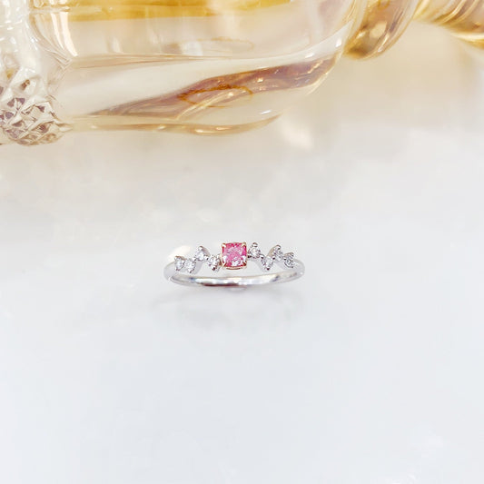 18K Pink Diamond Starry Sky Ring - Premium Jewelry - Pink Diamond Ring