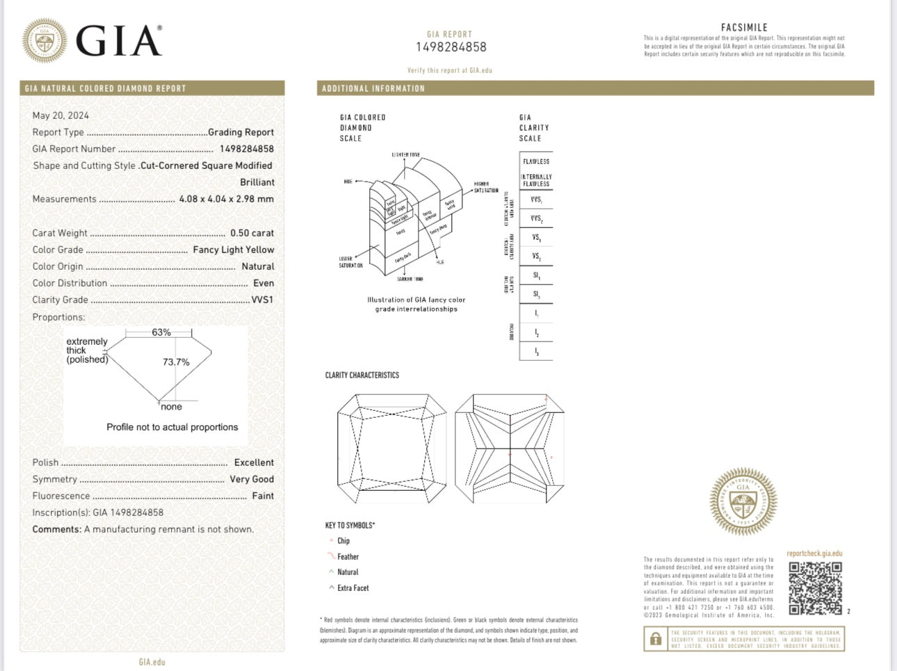 18K Yellow Gold Diamond GIA Cushion & Trapezoid Stud Earrings - GIA Yellow Diamond Ear Hook